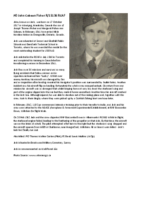 A preview of a PDF biography for Fisher, John Cobean